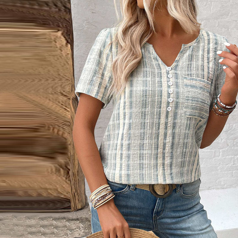 Akira - Casual gestreepte blouse