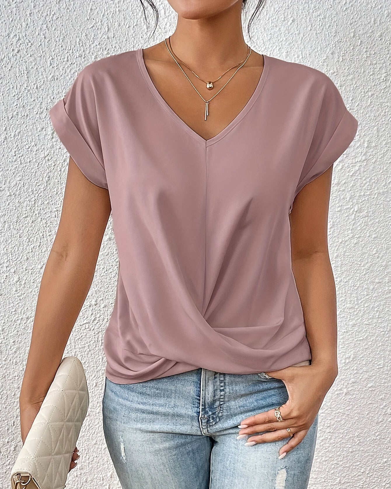 Luna - Casual T-shirt met V-hals