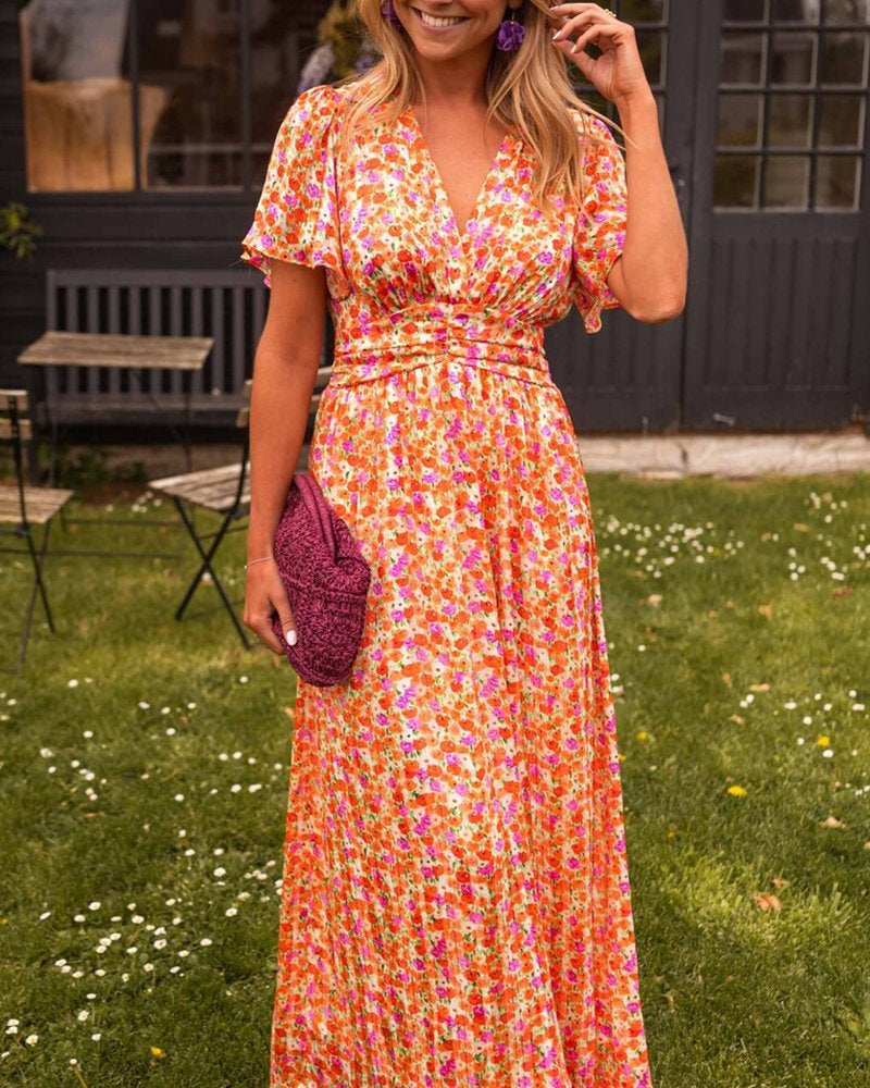Anna - Lange bloemenjurk